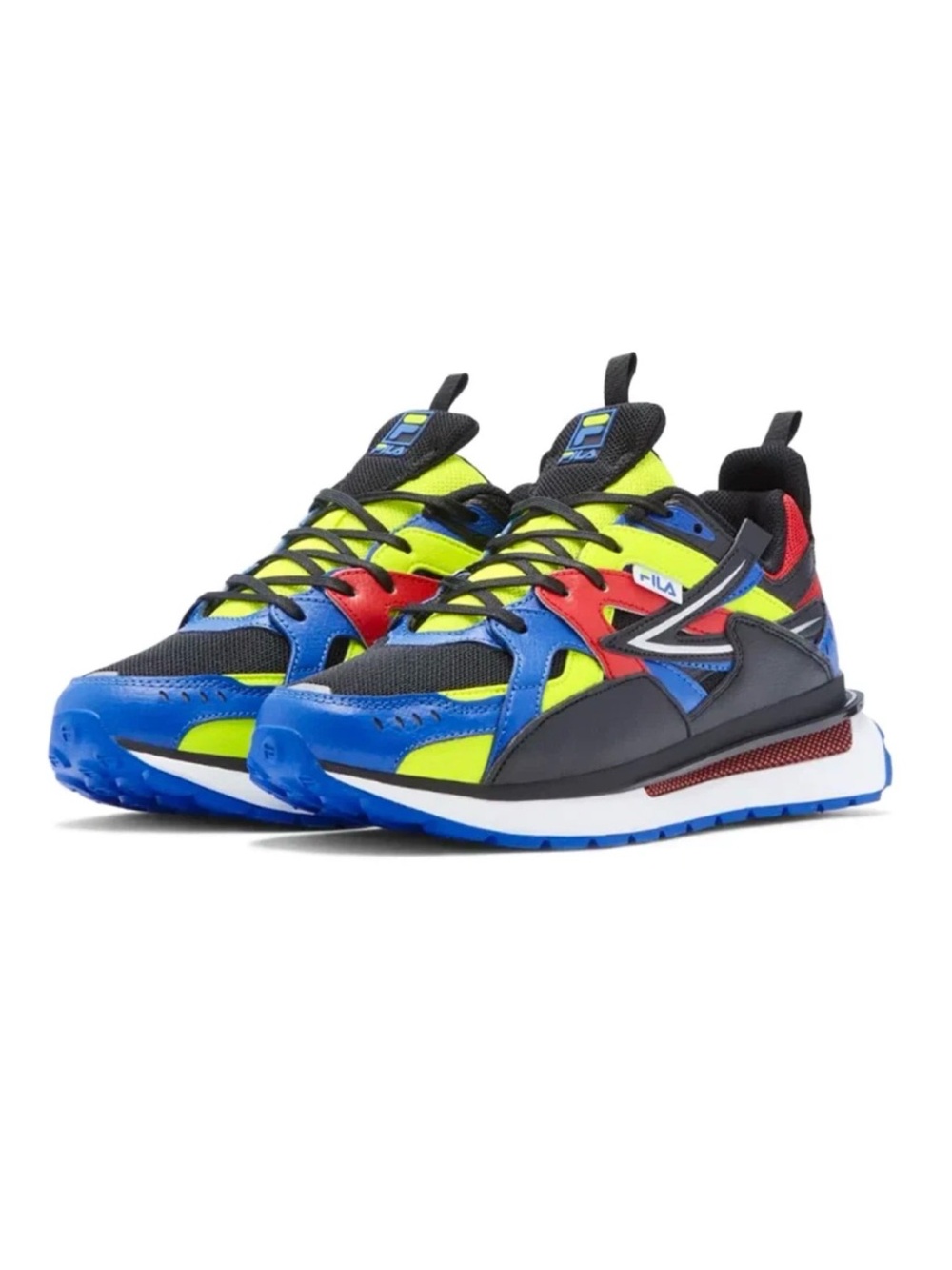 NWOT! FILA Men’s Blue/Neon Yellow/Red Multicolor Sneakers